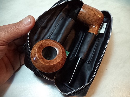 Borsa pelle per pipa - in,