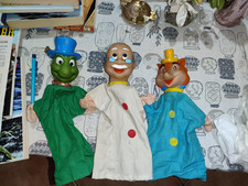 LOTTO TRE PUPAZZI MARIONETTE GRILLO PARLANTE GEPPETTO LA VOLPE DI PINOCCHIO 