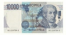 10000 LIRE VOLTA DECR 1984