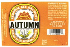 Redhook Ale Brewery AUTUMN ALE beer label WA 12oz