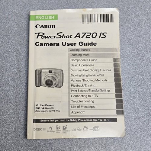 Canon powershot a720 - canon,