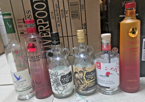 Empty vodka rum alcohol - 6,