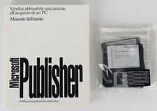 MICROSOFT PUBLISHER - SOFTWERE -LIBRO + 5 FLOPPY ( NUOVI ) - 1993 - VINTAGE