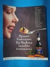 CLIPPING DI GIORNALE PUBBLICITA' MONARI FEDERZONI ACETO BALSAMICO COLLEZIONE(96)