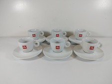 Illy Tazzine Con Piattino Di Porcellana Di Seconda Mano Set.6 Tazzine+6 Piattini