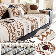 Copridivano Geometrico Nordico Invernale Peluche Morbido Antiscivolo Divano Asciugamano Tappetino