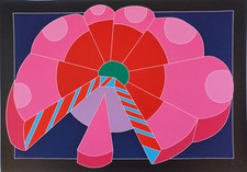 Ugo NESPOLO:serigrafia a colori,80's,arte,pop art,arredamento,dialoghi club