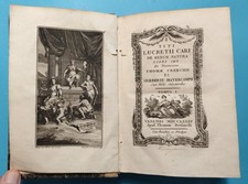 LUCREZIO CARO - VENEZIA 1785-DE RERUM NATURA LIBRI SEX- 2 TOMI IN 1 VOLUME