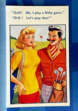 Comic Postcard 1950s Golf