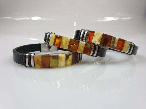 Bracciale pelle ambra per - bracciale,