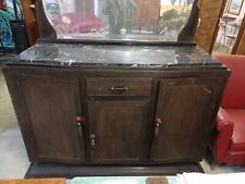 CREDENZA STILE DECO CON SPECCHIO E PIANO IN MARMO ANNI 40