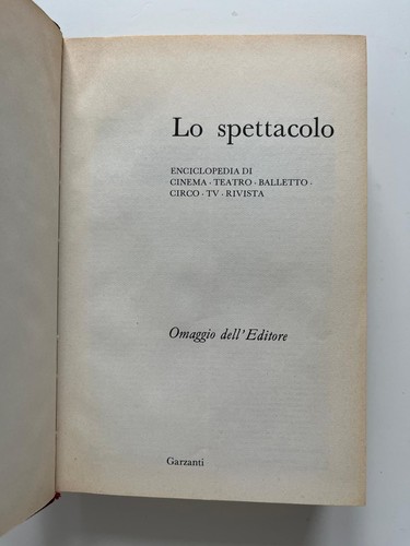 Enciclopedia spettacolo di - spettacolo,