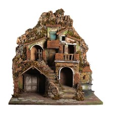 Presepe con fontana e luci