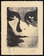 Shepard Fairey Obey Hand Signed -  A Cracked Icon Letterpress - David Bowie