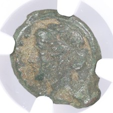 Sicilia, Himera AE Hemilitron moneta bronzo greca antica 430-407 a.C. - NGC Ch VF