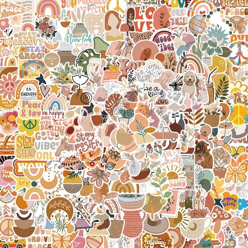 200 pezzi boho stickers - pezzi,