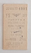 BIGLIETTO DEL TRENO CARTONATO 1977 BOLOGNA  X ROMA TERMINI VEDI...