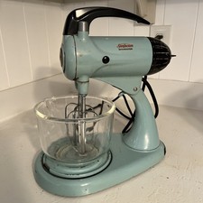 Mixer da appoggio Sunbeam Mixmaster vintage anni 60 turchese acqua piccola ciotola + battitori