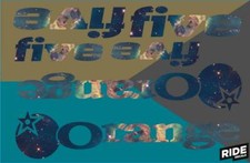 Kit decalcomanie cinque cornici arancione // stampa nebulosa