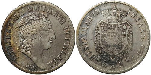 Piastra 1818 testa grande - piastra, 1