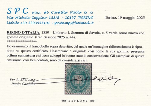 Italia regno 1889 - 1889, i