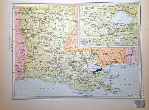 Mappa della louisiana stati - mappa,