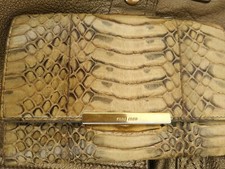 Borsellino di pitone Miumiu - Snakeskin purse Cream/Gold Blue