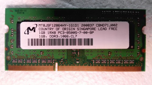 Micron 1gb dimm ddr3 - micron, so-dimm