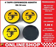 TAPPI COPRIMOZZO ABARTH GIALLI DA 56 mm IN ABS BORCHIE CERCHI IN LEGA 4 pezzi