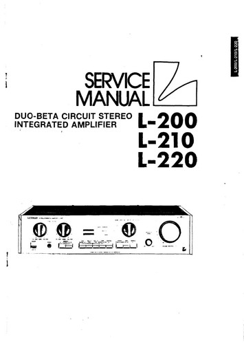 Manuale servizio per luxman - servizio,