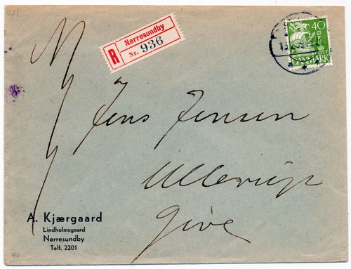 Danimarca 1939 affrancatura