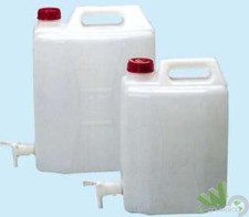 4 PEZZI TANICA PLASTICA CON RUBINETTO LT. 20 PER ALIMENTI FUSTO BIDONE ACQUA