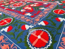 Copriletto Suzani Made in Indian | Arazzo king size suzani ricamato a mano.