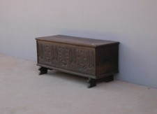 Cassapanca panca contenitore in legno con piano apribile, fine '800 - L 130 cm!