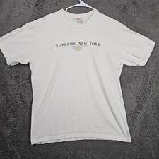 Supreme New York Clothing Company T-Shirt Uomo Grande Bianco Cotone