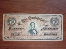 America Stati Confederali Banconota Da 50 Dollari Falso/ Riproduzione