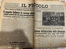 giornale IL PICCOLO 6336 1940 redazione libro moschetto guerra