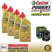 KIT 4 LT OLIO CASTROL POWER 1 15W50 FILTRO Moto Guzzi V11 Scura R 1100 2005