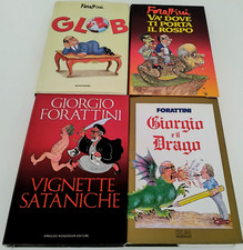 Lotto di 4 Libri di Forattini Umorismo Satira Glob Vignette Sataniche Mondadori