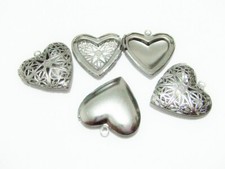 1p ciondolo portafoto Cuore apribile in acciaio inox 25x26mm fit 19x14mm 