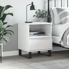 vidaXL Comodino Bianco Lucido