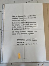 Manifesto Viterbo  Treno Milano Napoli Attentato 1984 Pri Pci Dc Pdi Politica 