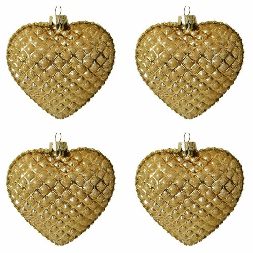 Set cuori oro - 4, vetro