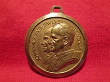 Medaglia Vaticano II Papa Giovanni XXIII Paolo VI tono oro con patina diametro 1-1/4"