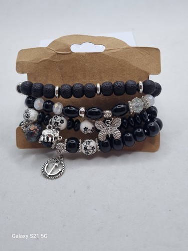 Bracciale elastico nero - bracciale,