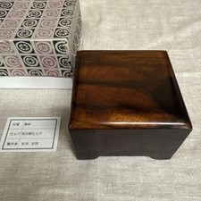 Shogi Scacchi Pezzo Koma Box Legno di Cachi Nero Fatto a Mano Artigianale Yos...