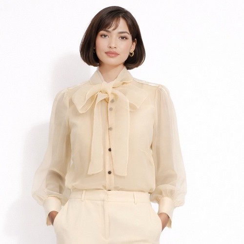 Blusa zara organza fiocco - organza,