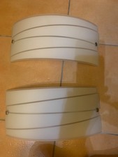 Applique (2) da Parete Rettangolare Vetro Satinato Attacco E27 Doppio