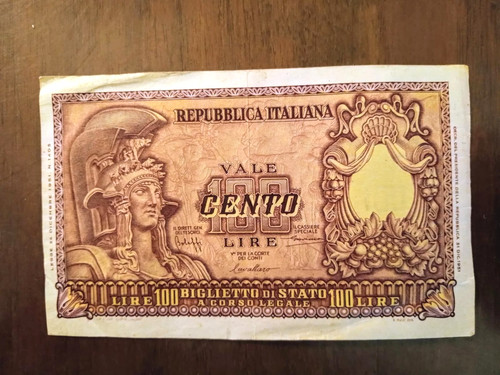 Lire cento italia elmata - lire, "italia