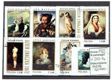 POLONIA 1972 ARTE QUADRI DIVERSI 8 VAL.Cat.U.2187-94
